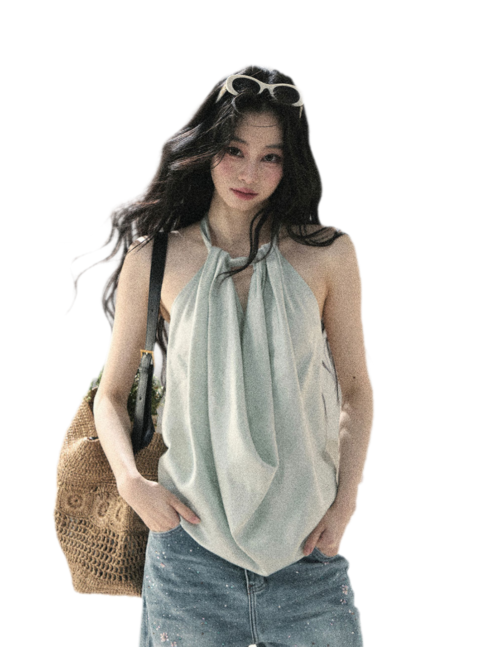 Fluid Halter Backless Top