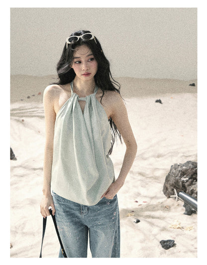 Fluid Halter Backless Top