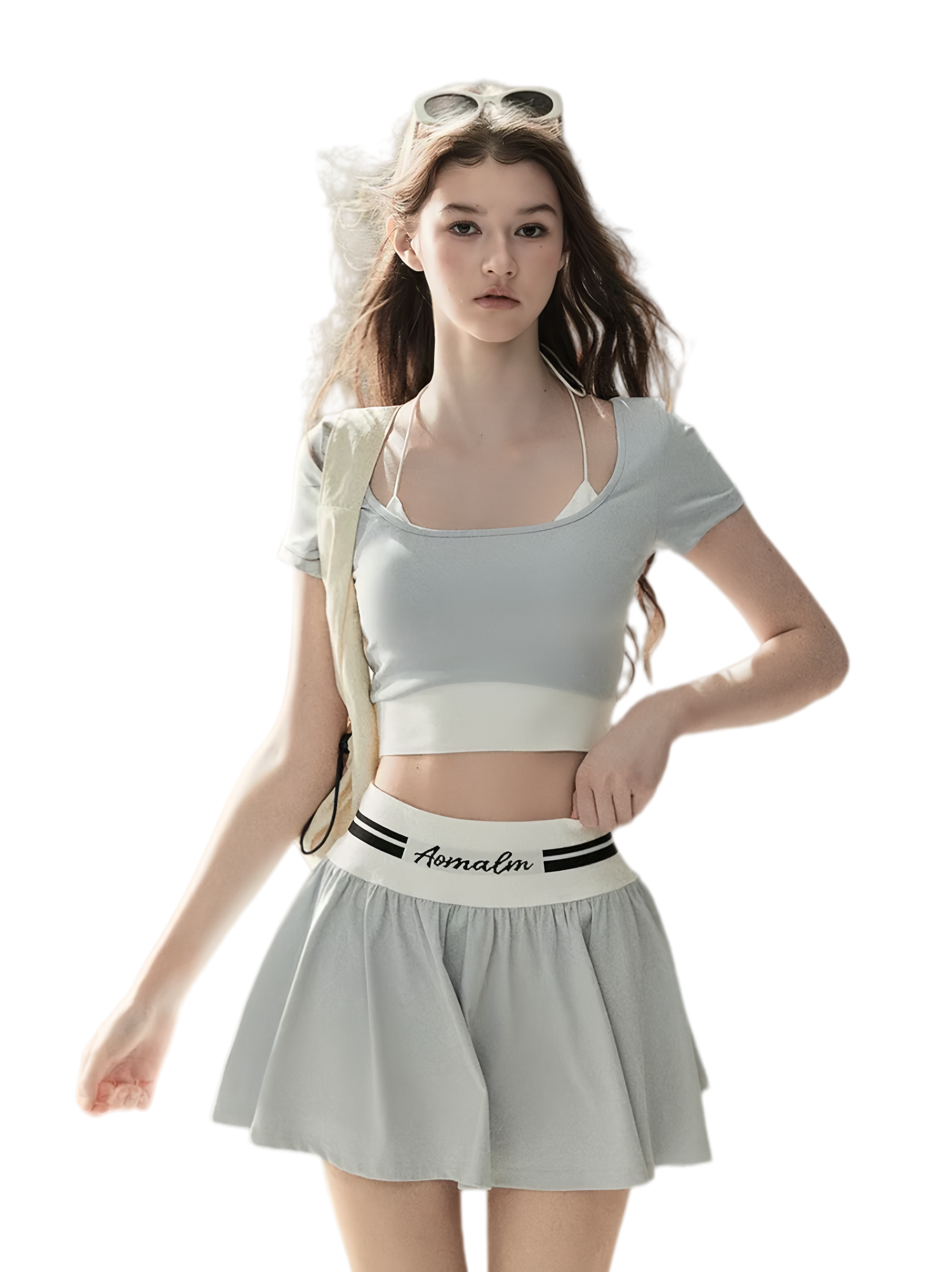 Contrast Layered Tennis Skort Set