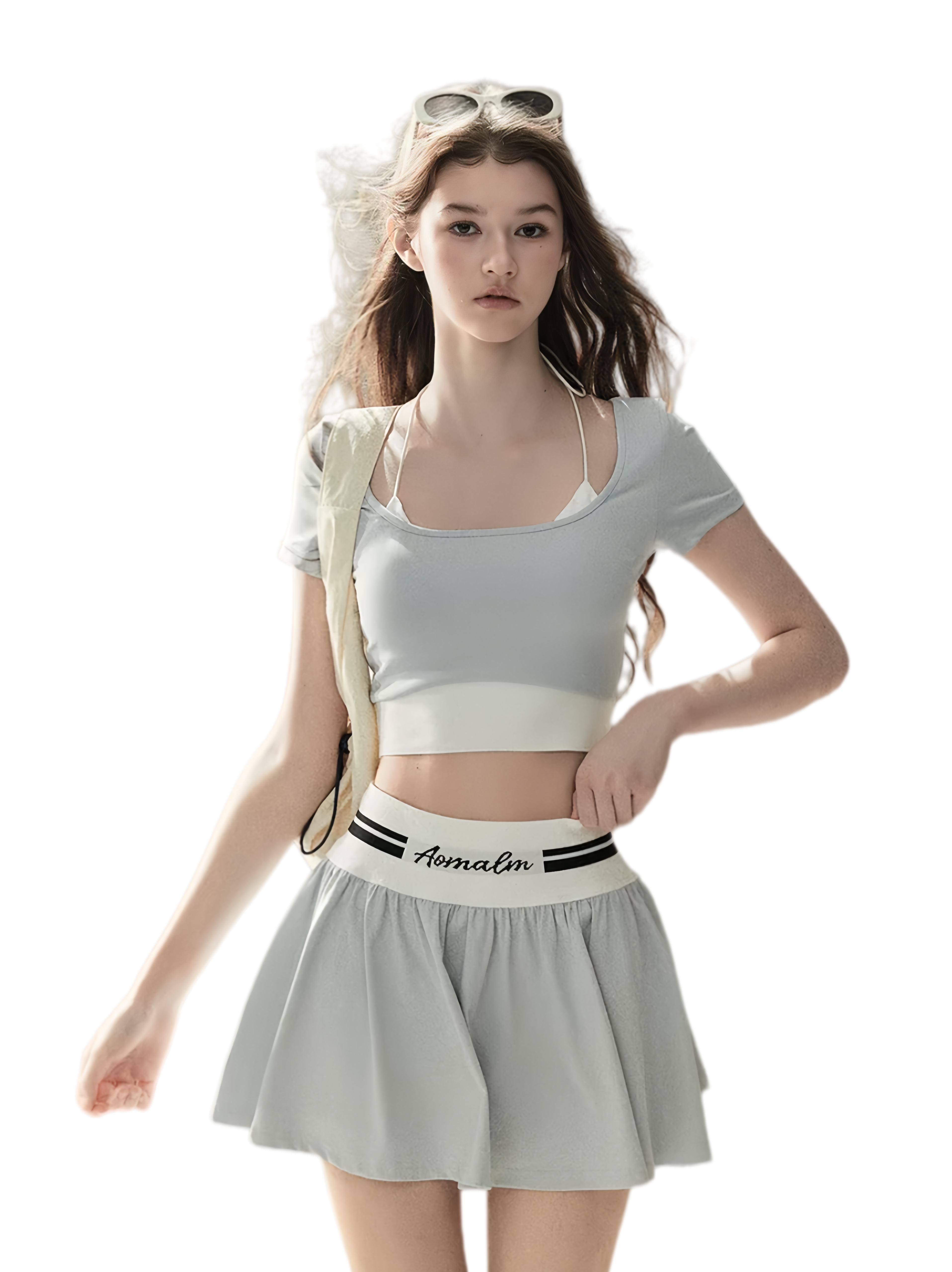 Contrast Layered Tennis Skort Set