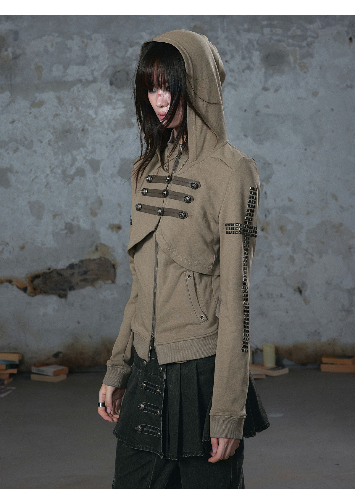 Metal Toggle Hooded Sweatshirt
