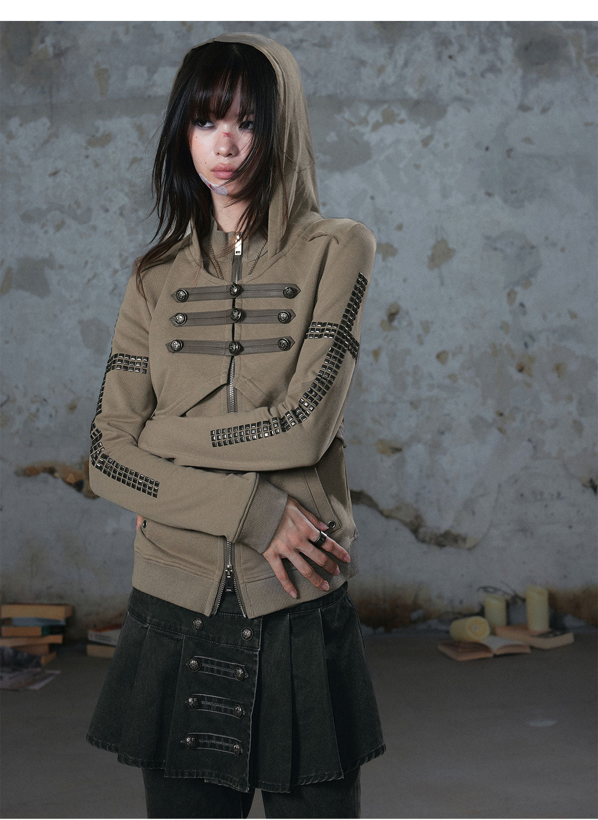 Metal Toggle Hooded Sweatshirt