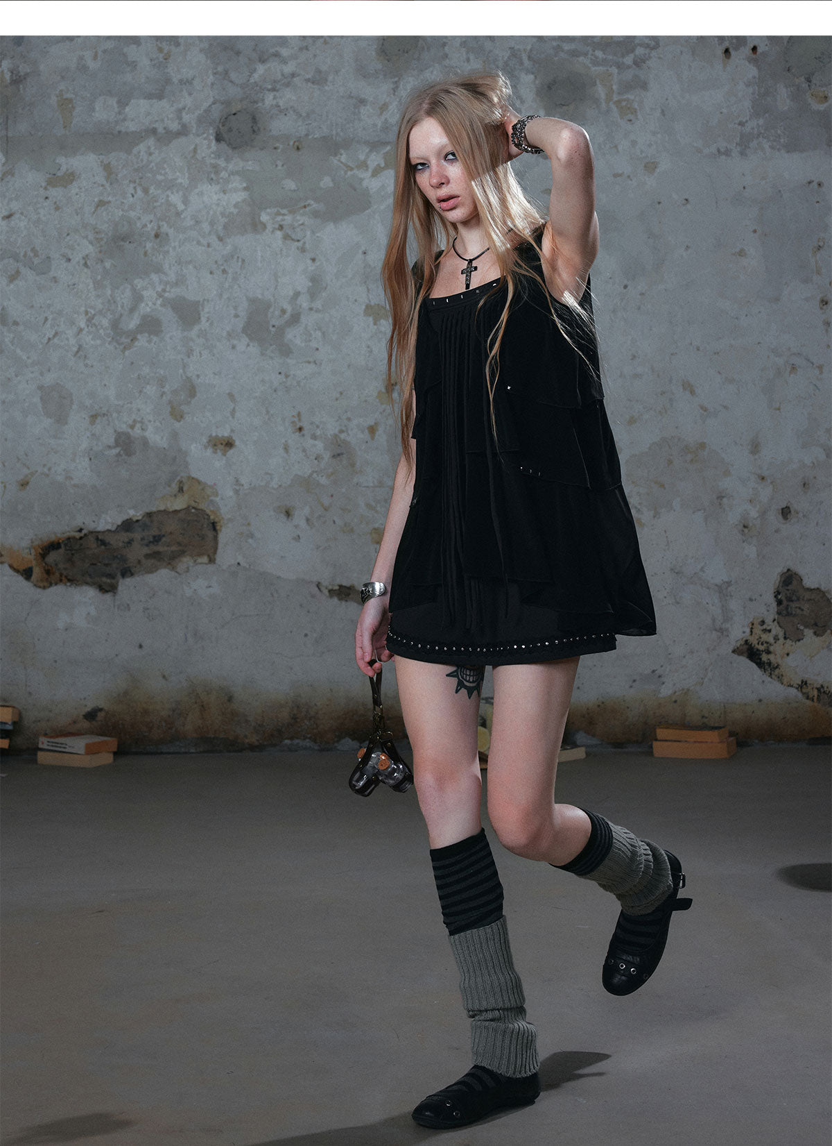 Ruffle Rivet Tiered Cami Dress
