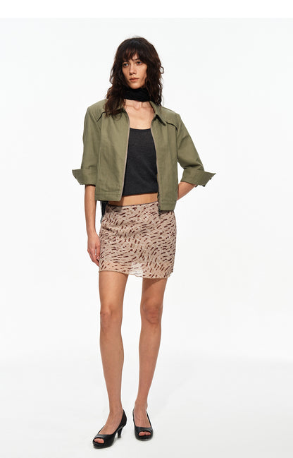 Leopard Print A-Line Mini Skirt