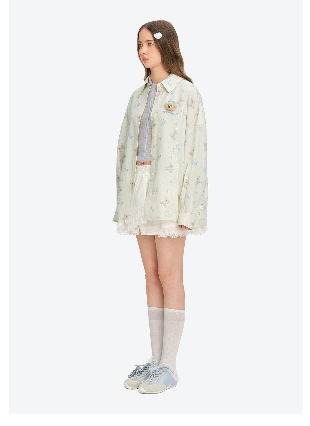 Floral Lace Trim Shirt