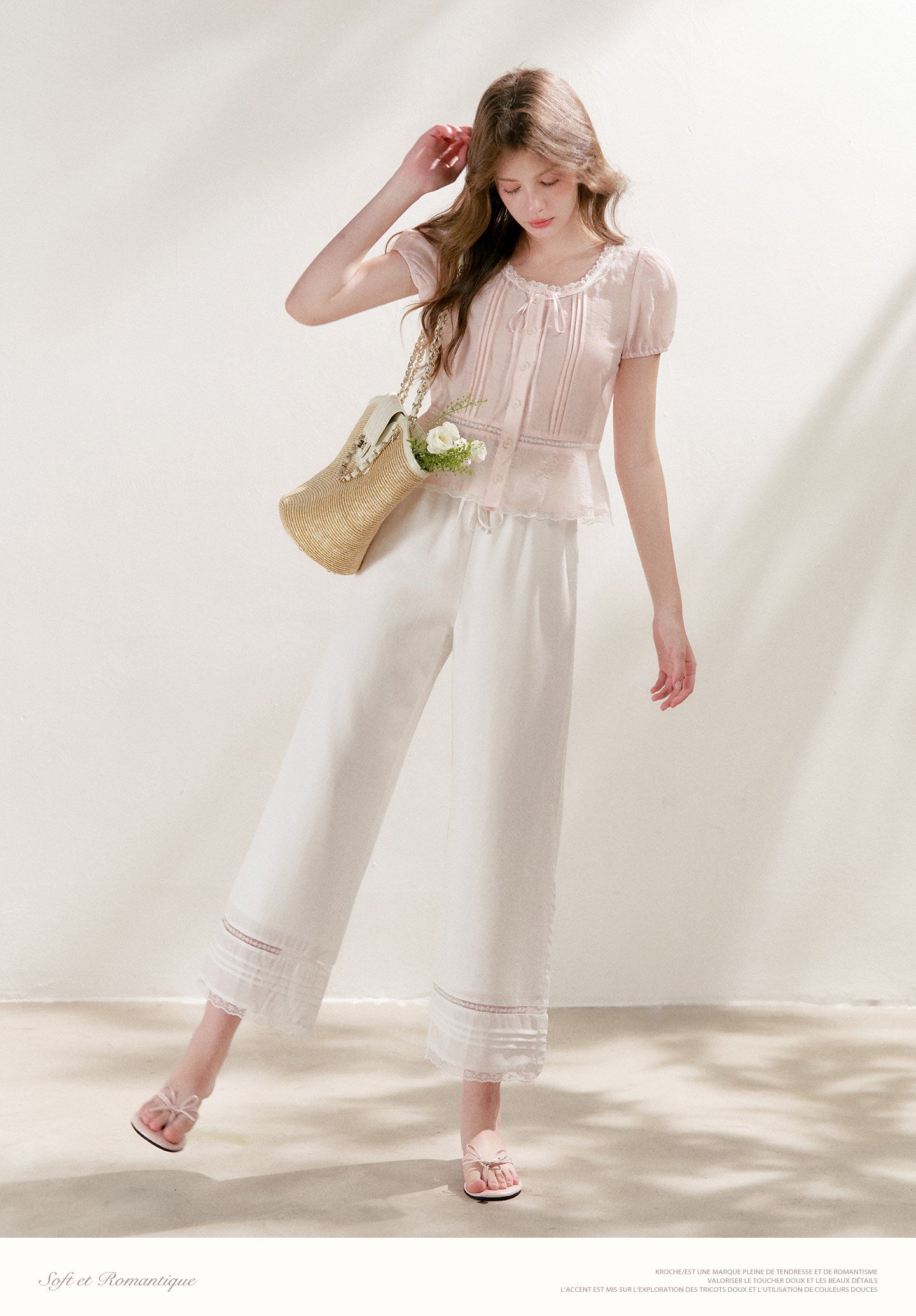 Tencel Linen Cropped Straight-Leg Pants