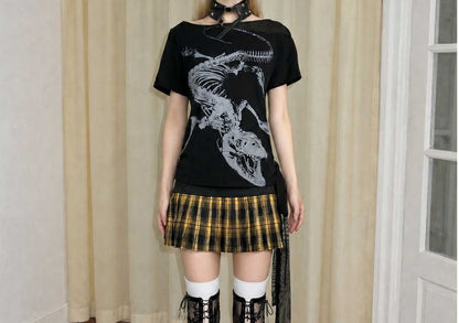 Plaid Pleated Low-Waist Mini Skirt