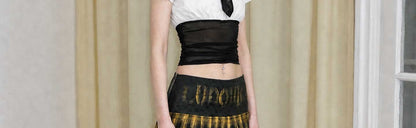 Plaid Pleated Low-Waist Mini Skirt