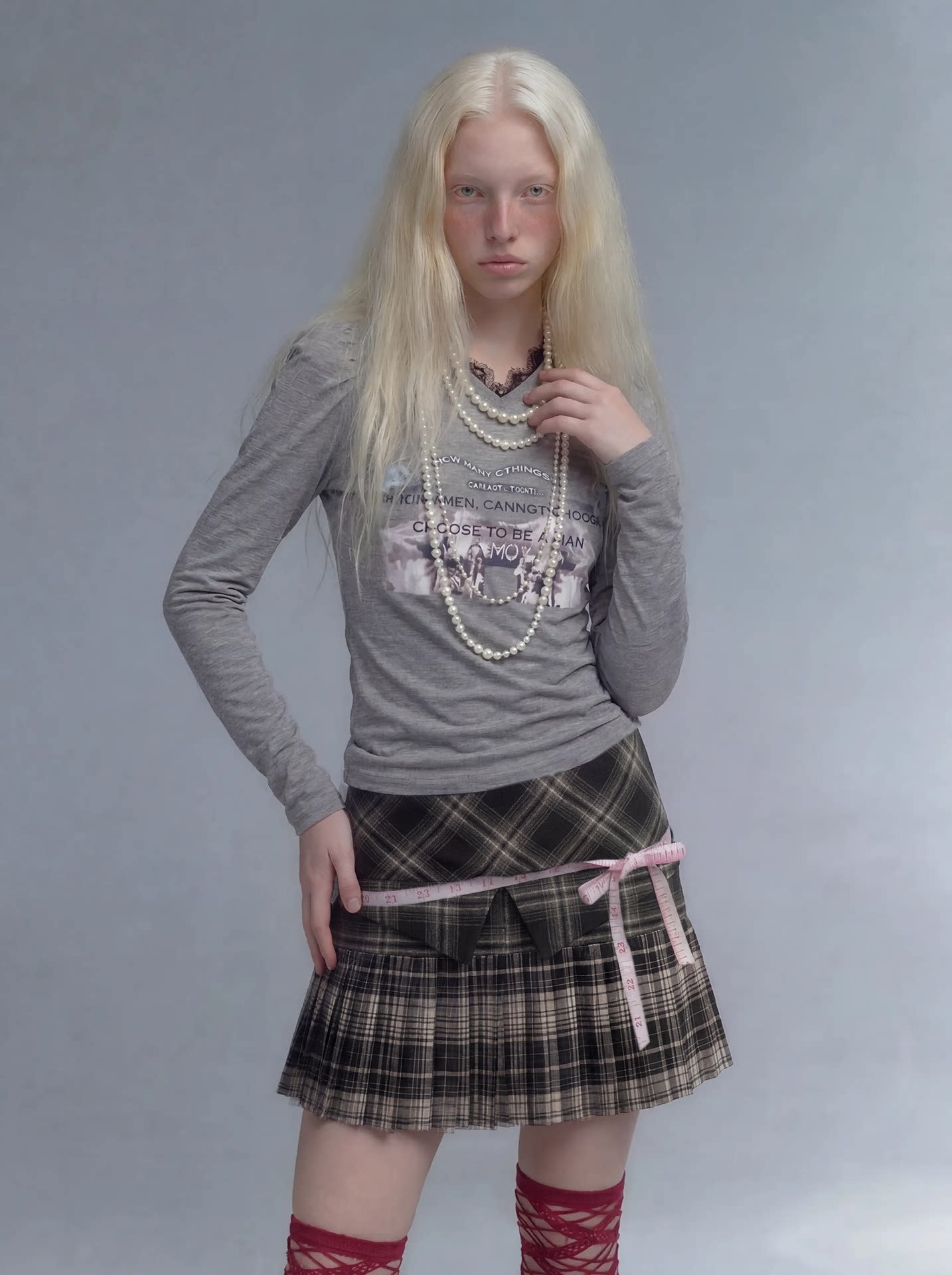 Lace Panel Fitted Long-Sleeve T-Shirt