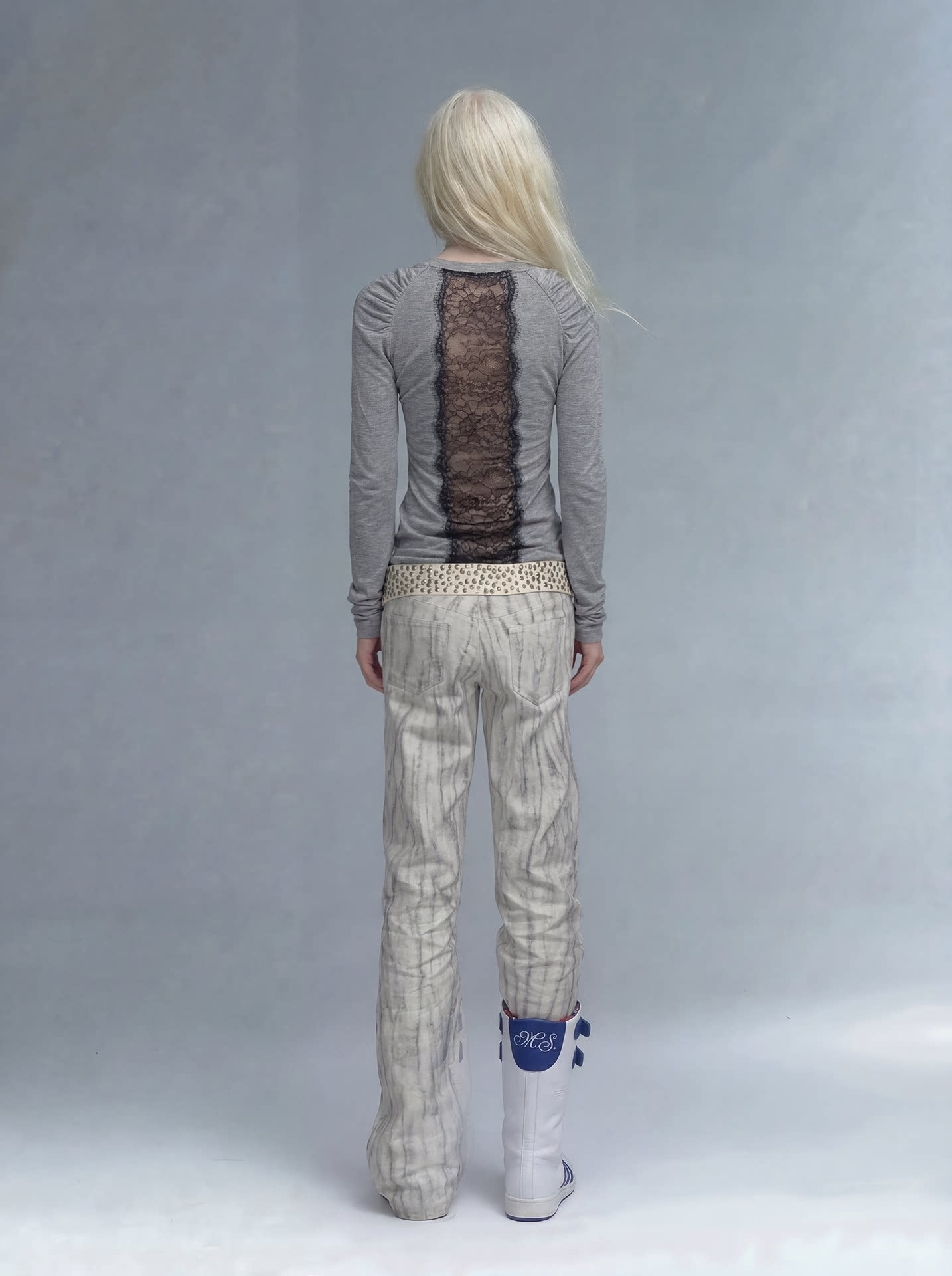 Washed Flared Low-Rise Jeans