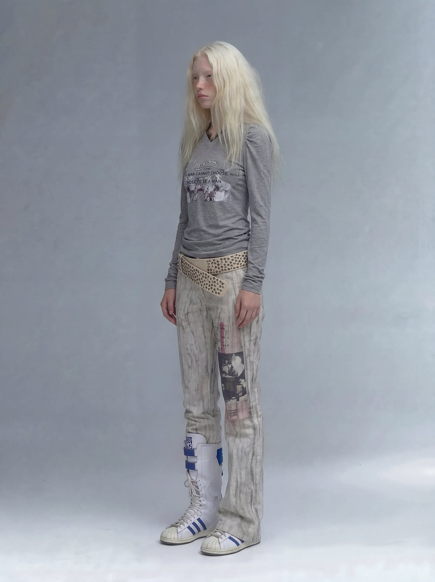 Washed Flared Low-Rise Jeans