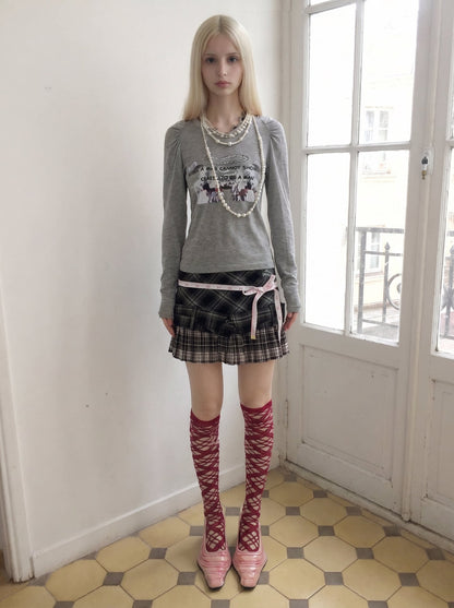 Plaid Pleated Mini Skirt