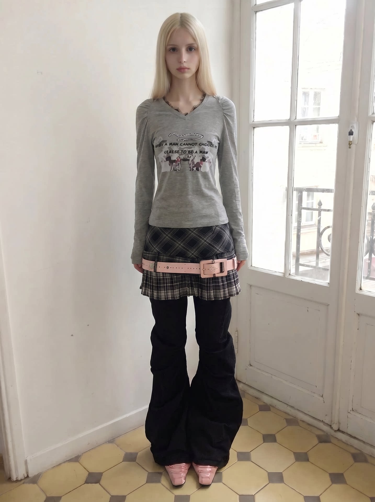 Plaid Pleated Mini Skirt
