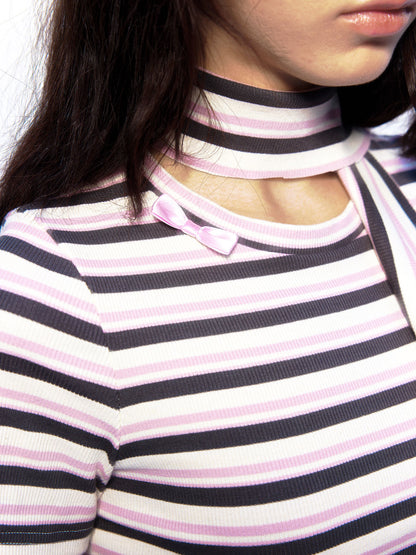 Striped Bow Two-Piece Set