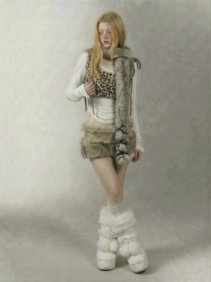 Layered Faux-Fur Statement Scarf