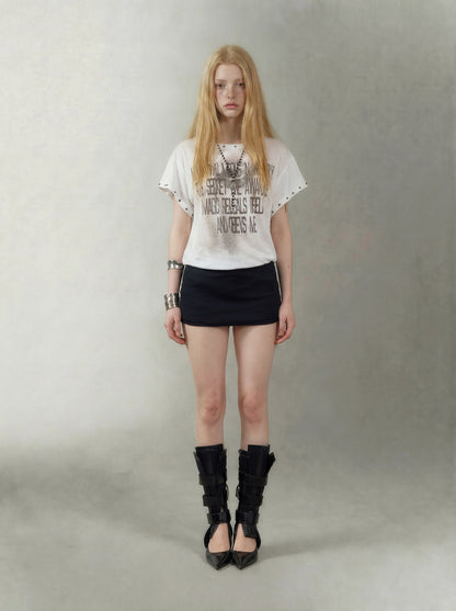 Studded Patchwork Graphic Dress