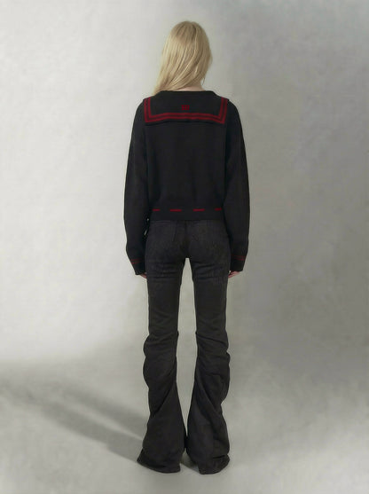 Punk Sailor Collar Knit Cardigan