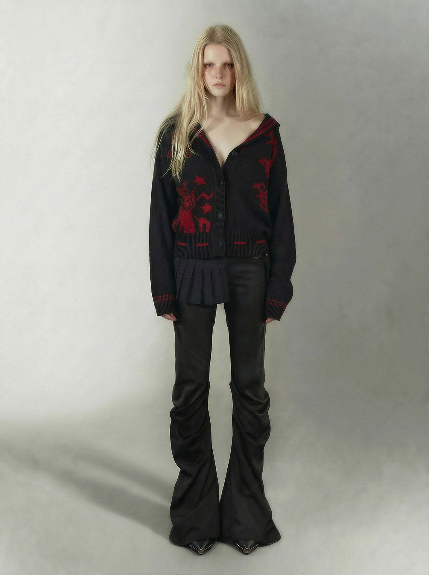 Punk Sailor Collar Knit Cardigan