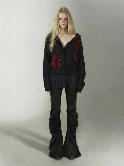Punk Sailor Collar Knit Cardigan