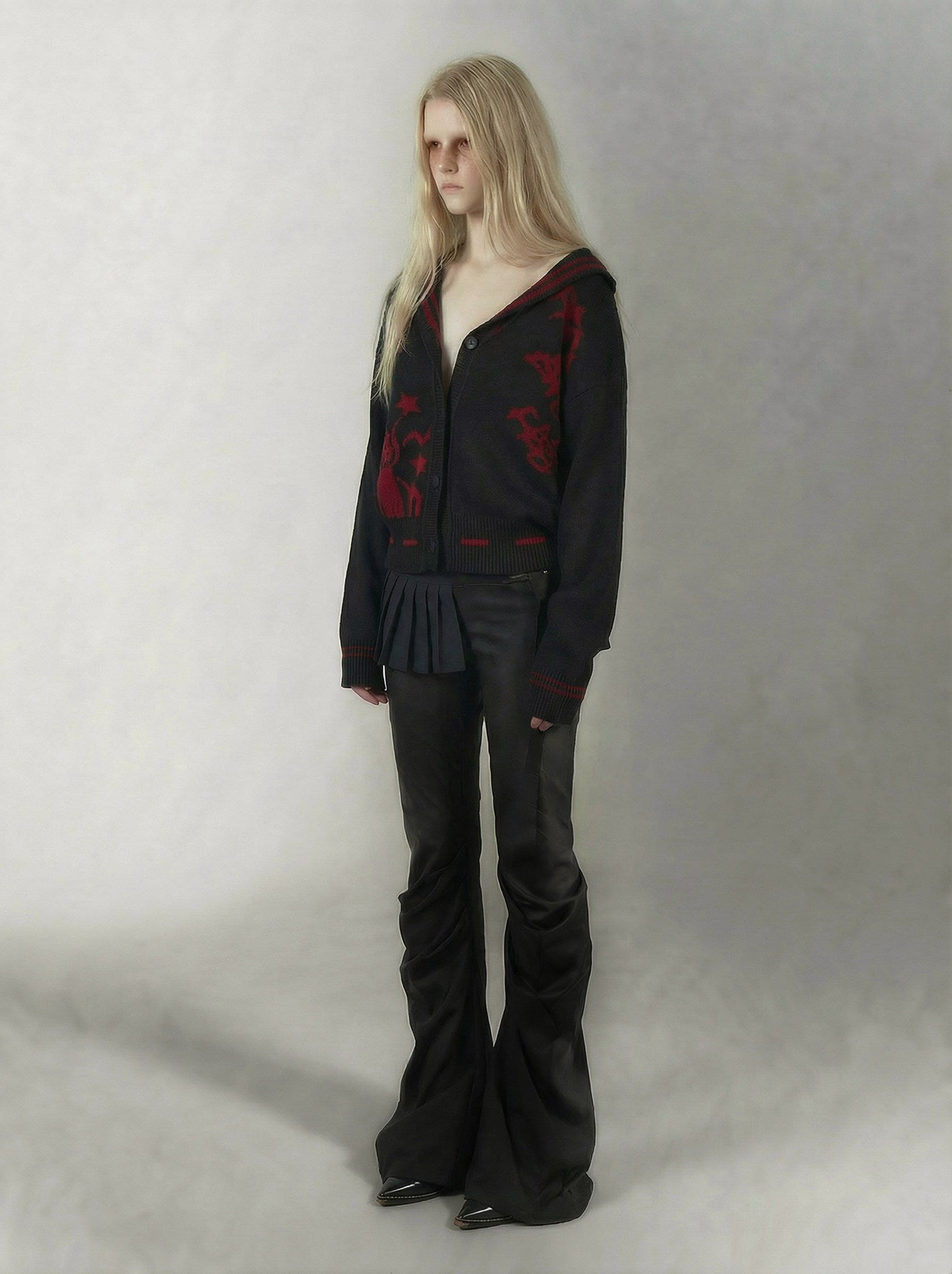 Punk Sailor Collar Knit Cardigan
