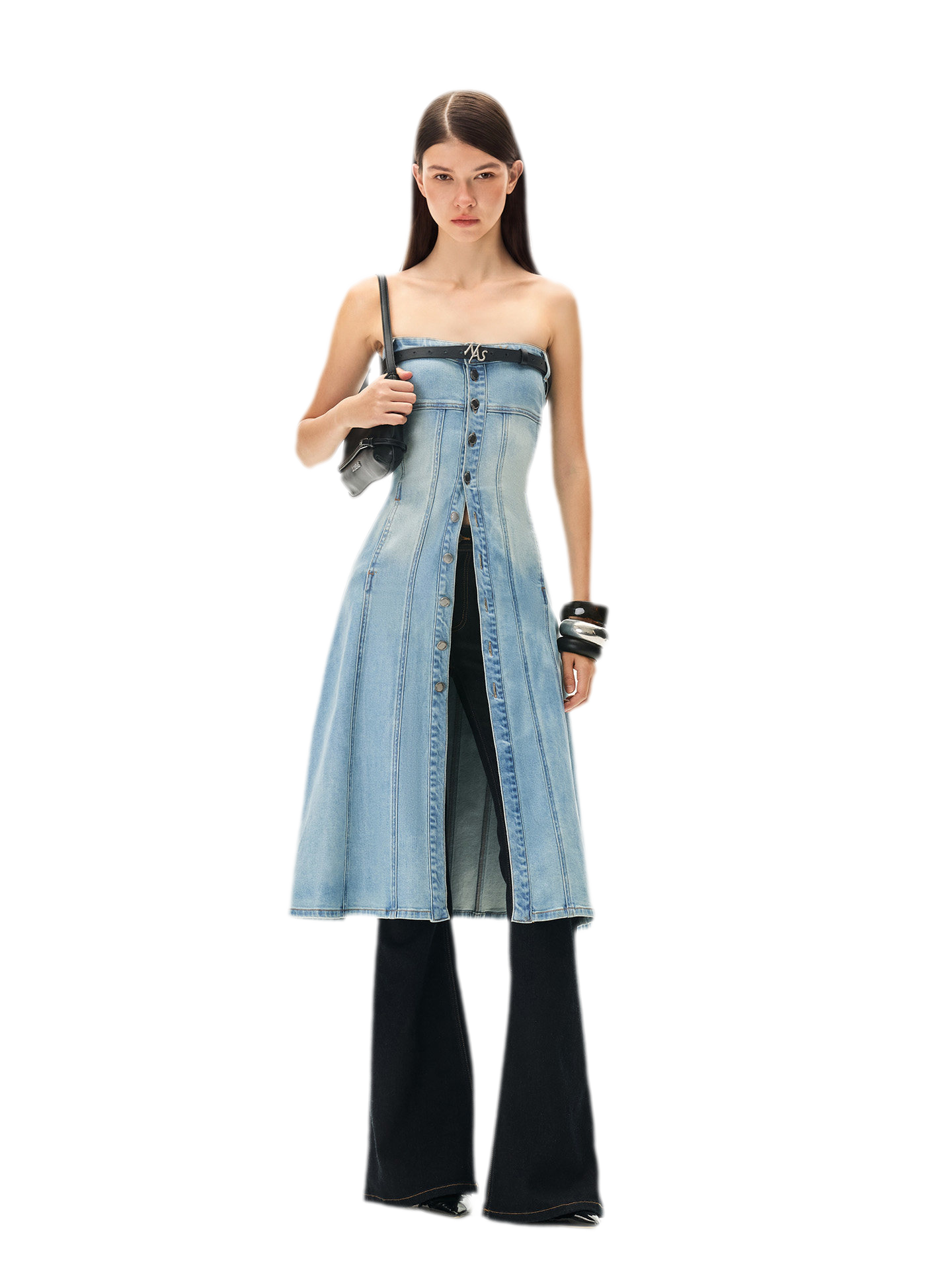 NAWS Washed Sculpted Denim Midi Dress – CHINASQUAD