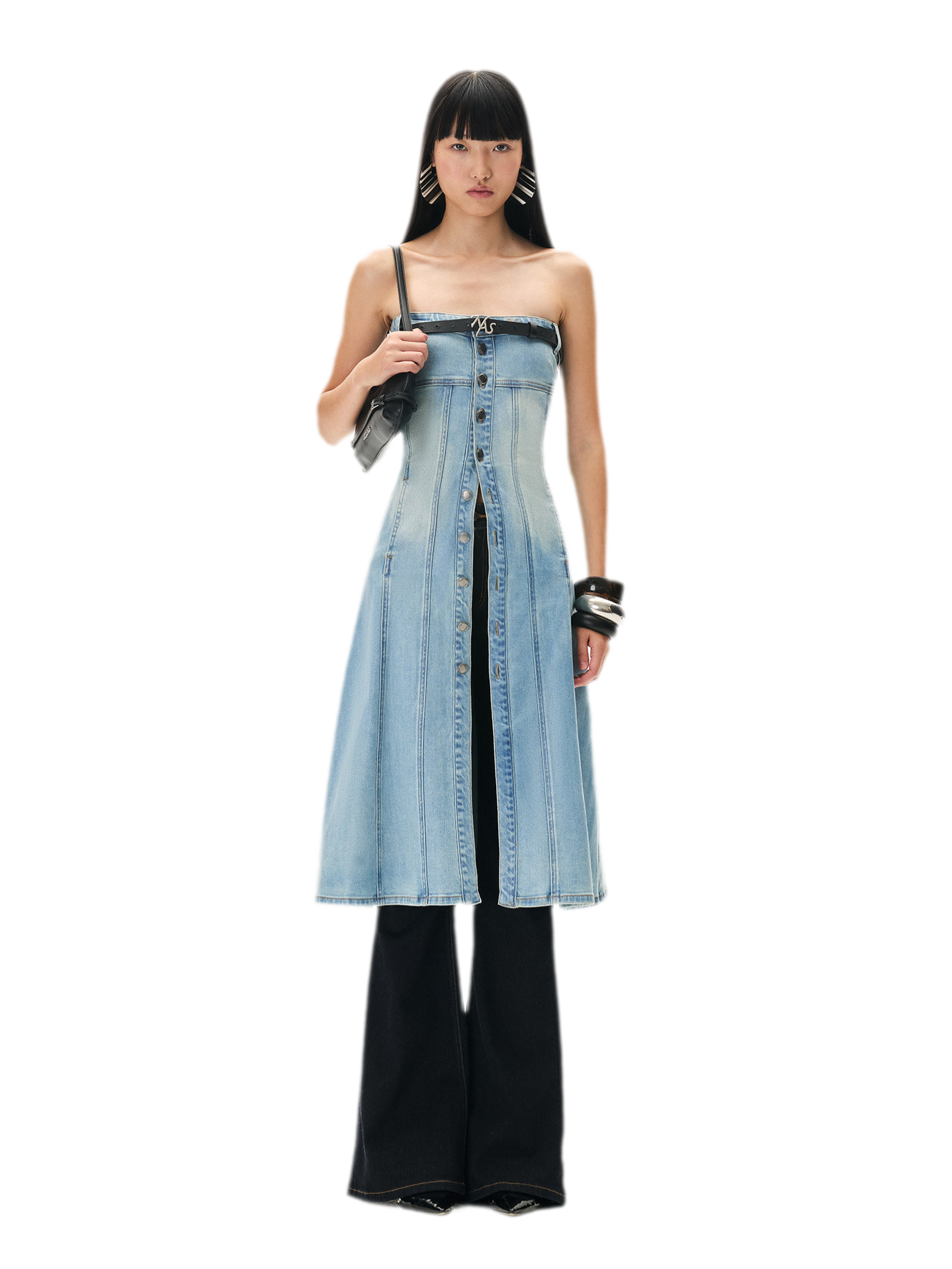 NAWS Washed Sculpted Denim Midi Dress – CHINASQUAD