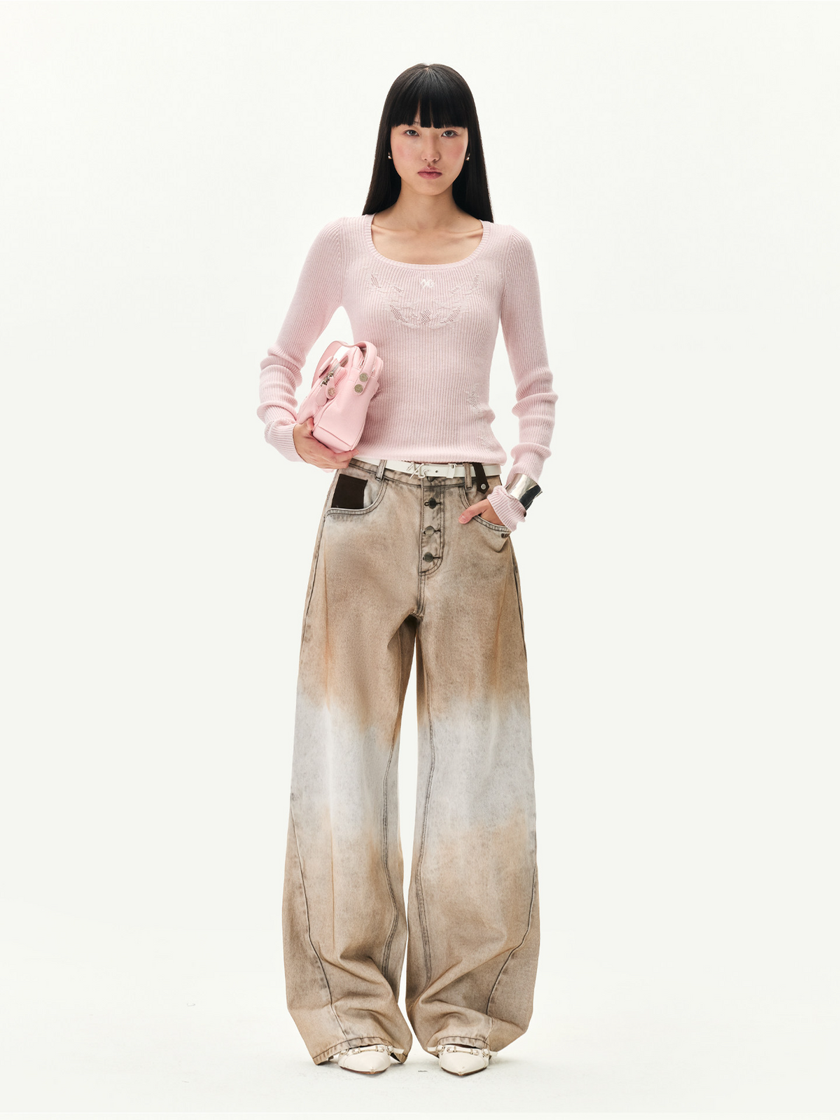 Wool Jacquard Slim-Fit Long-Sleeve Tee