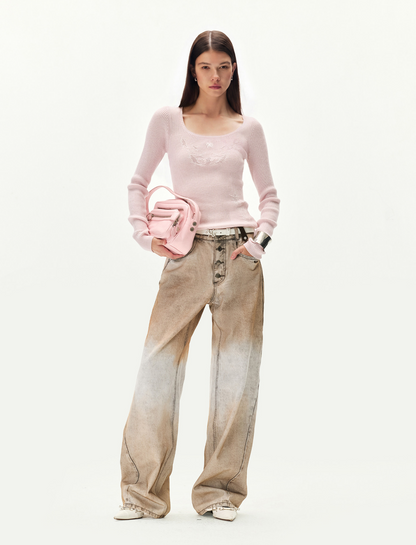 Wool Jacquard Slim-Fit Long-Sleeve Tee