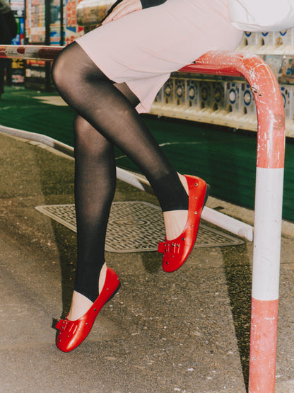 Floral Bow Ballet Flats