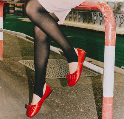 Floral Bow Ballet Flats