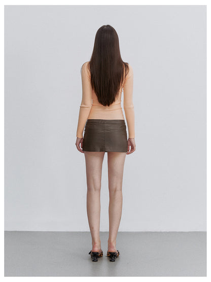 Ribbed Cutout Adjustable-Strap Knit Top