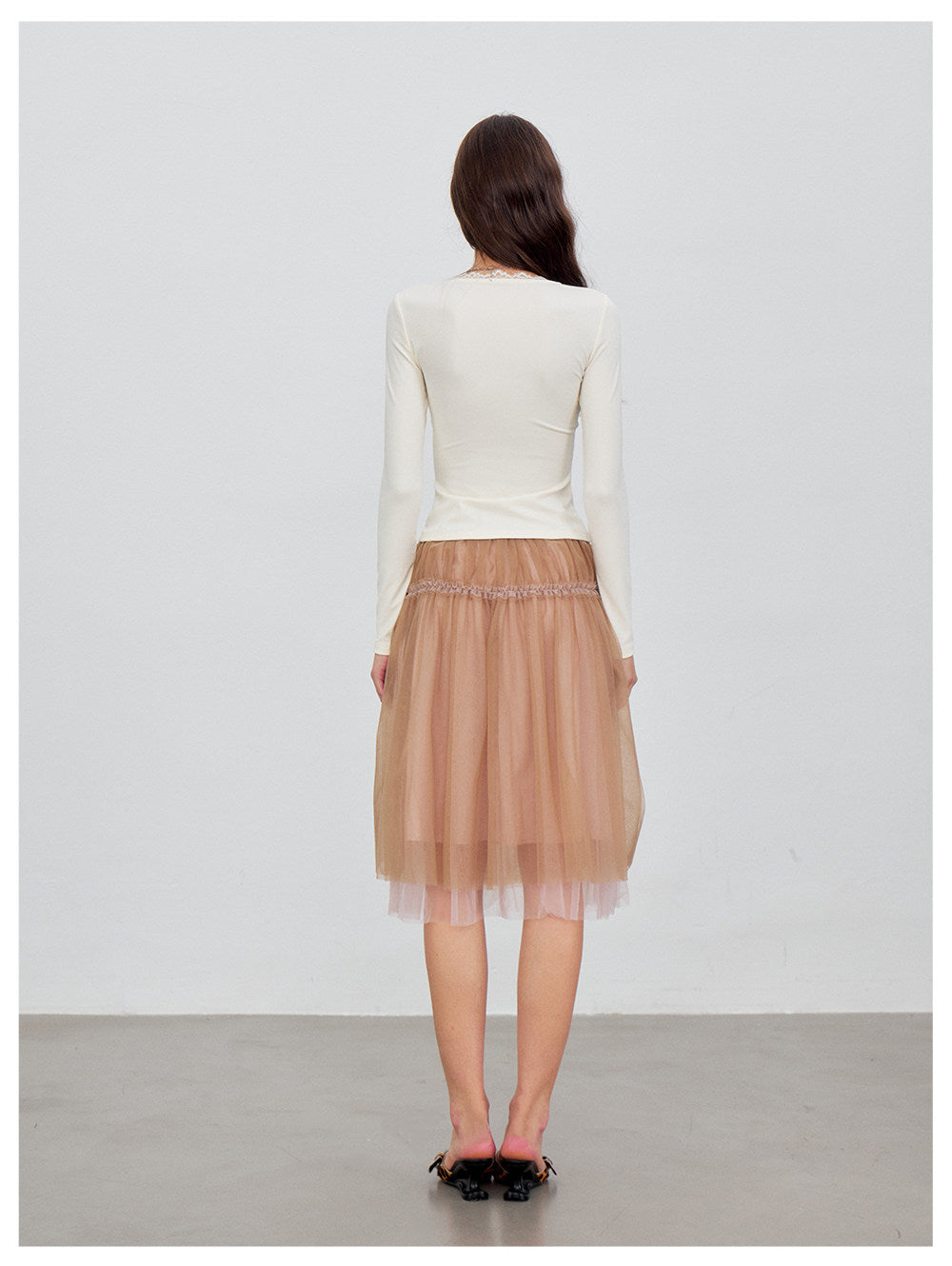 Ribbed Lace Tie Knit Top