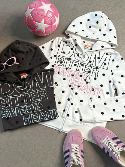 Polka-Dot Slim-Fit Zip Hoodie