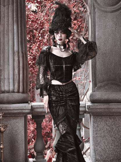 Embossed Velvet Gothic Blouse