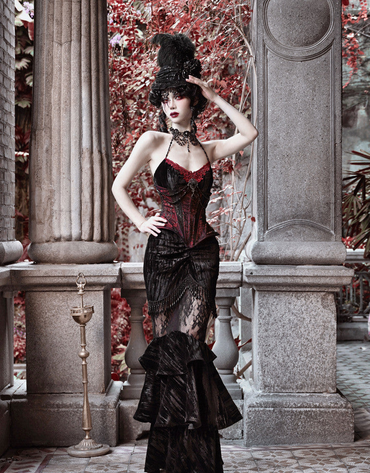 Gothic Velvet Fishbone Corset