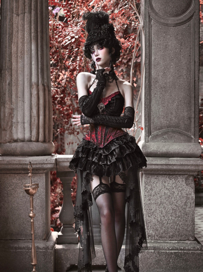 Beaded Velvet Gothic Corset Dress