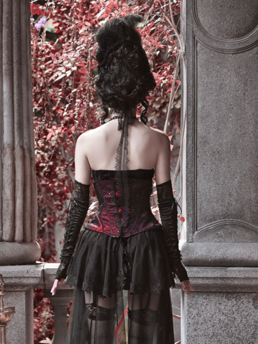 Beaded Velvet Gothic Corset Dress