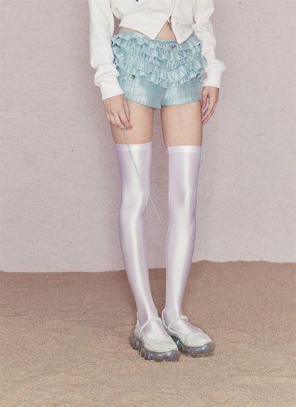 Layered Ruffle Low-Rise Shorts