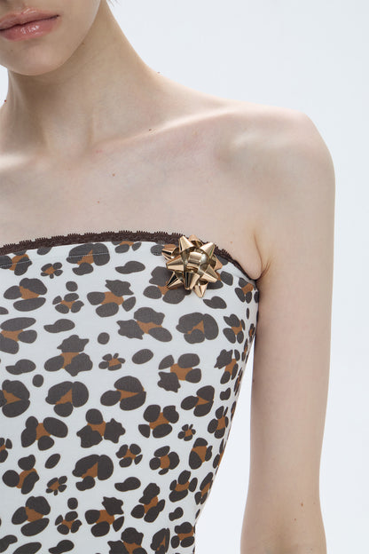 Leopard Lace Backless Cami