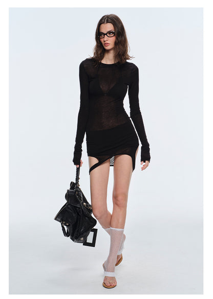 Sheer Layered Long Sleeve Tee