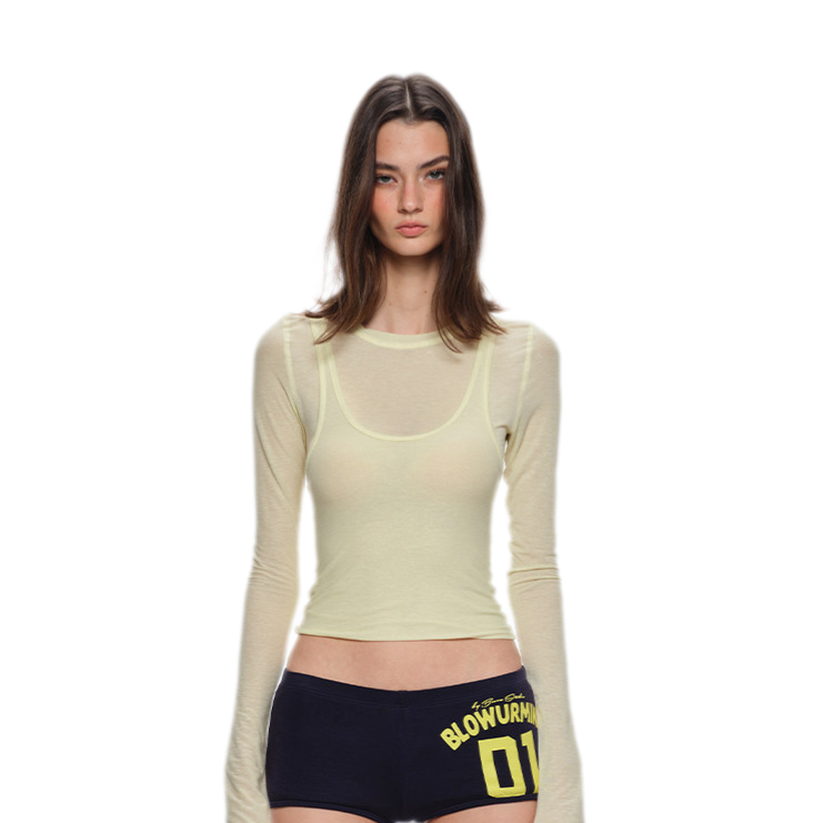 Sheer Layered Long Sleeve Tee