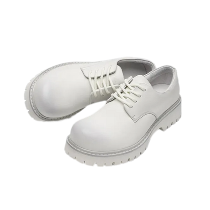 Leather Lug-Sole Platform Derby Shoes
