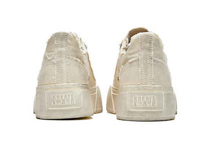 Distressed Platform Canvas Sneakers