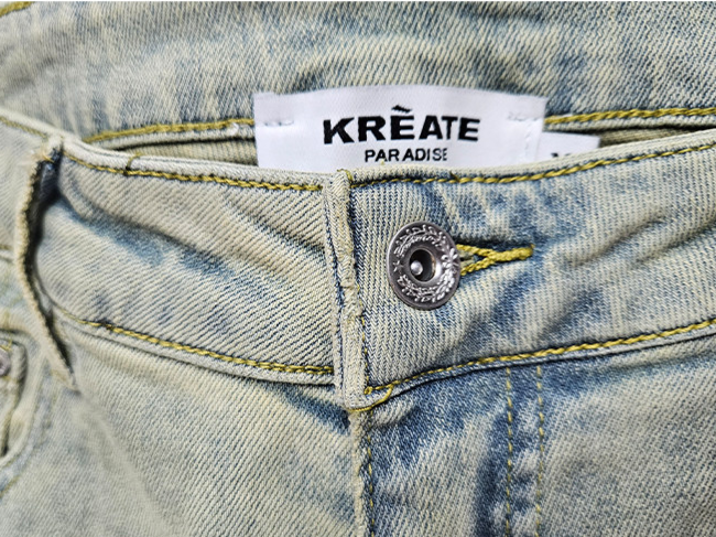 Washed Yellow Mud Straight Jeans