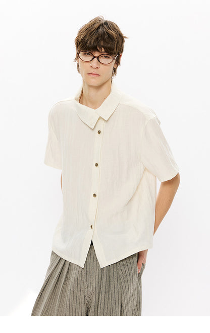Lyocell Linen Stand Collar Shirt