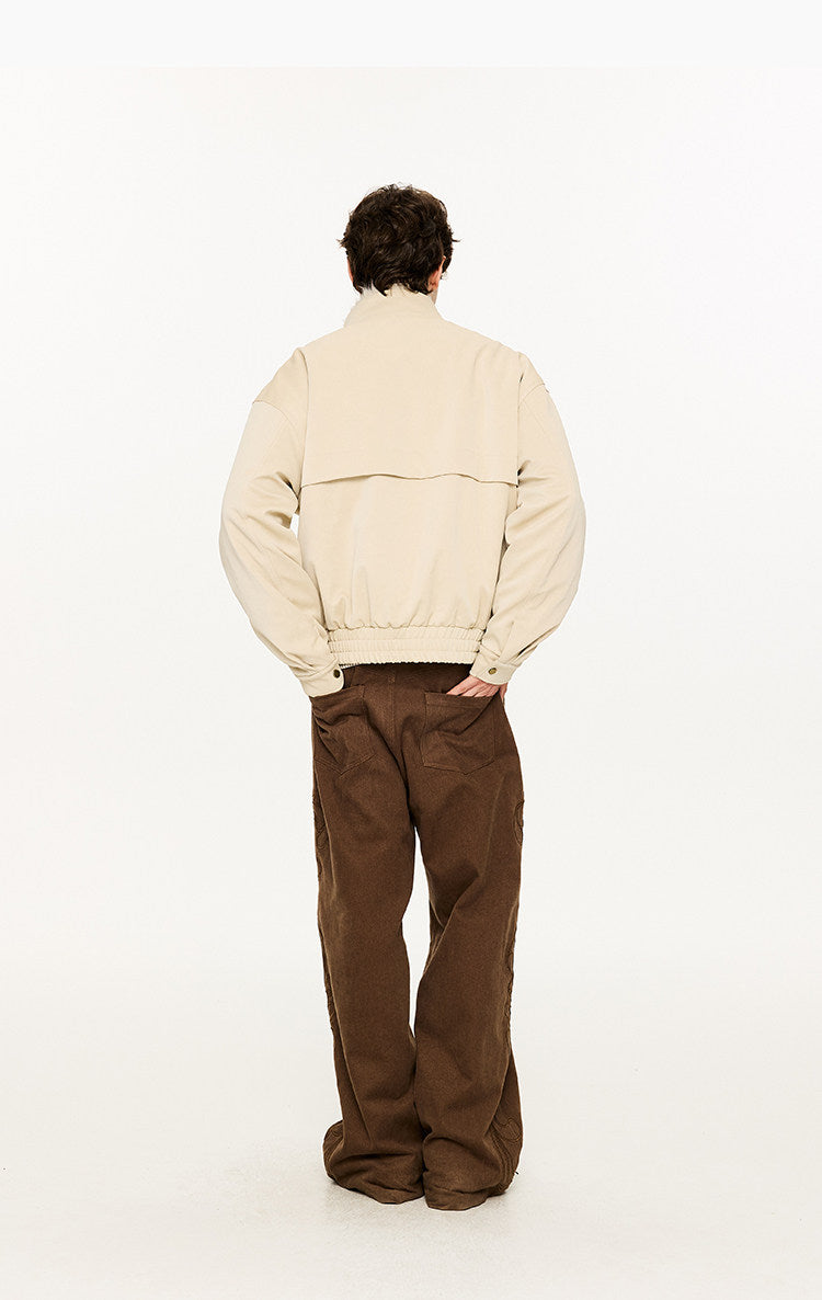 Pearlescent PU Fur-Lined Harrington Jacket