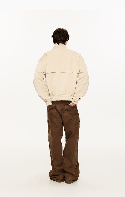 Pearlescent PU Fur-Lined Harrington Jacket