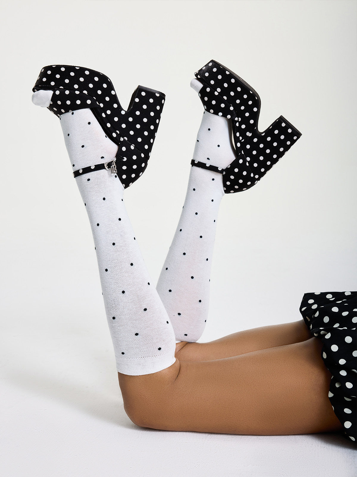 Polka Dot Platform Heel Sandals