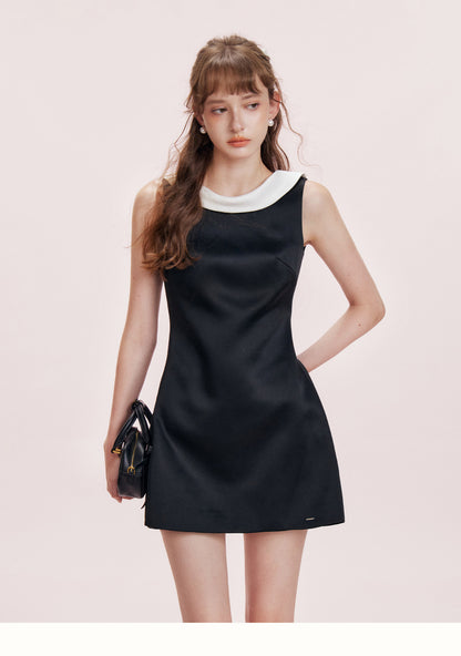 Satin Open-Back Bow Dress