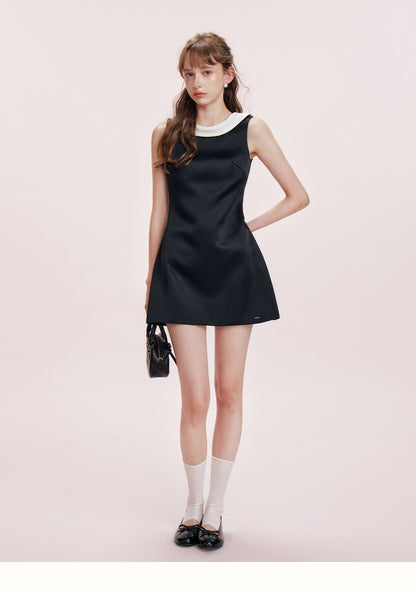 Satin Open-Back Bow Dress